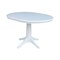 International Concepts Round 36 in Rd Top Pedestal Table, 12 in Leaf, 28.9 inH, Dining Height, White, 36 in W, 48 in L K08-36RXT-27B - alternate 8